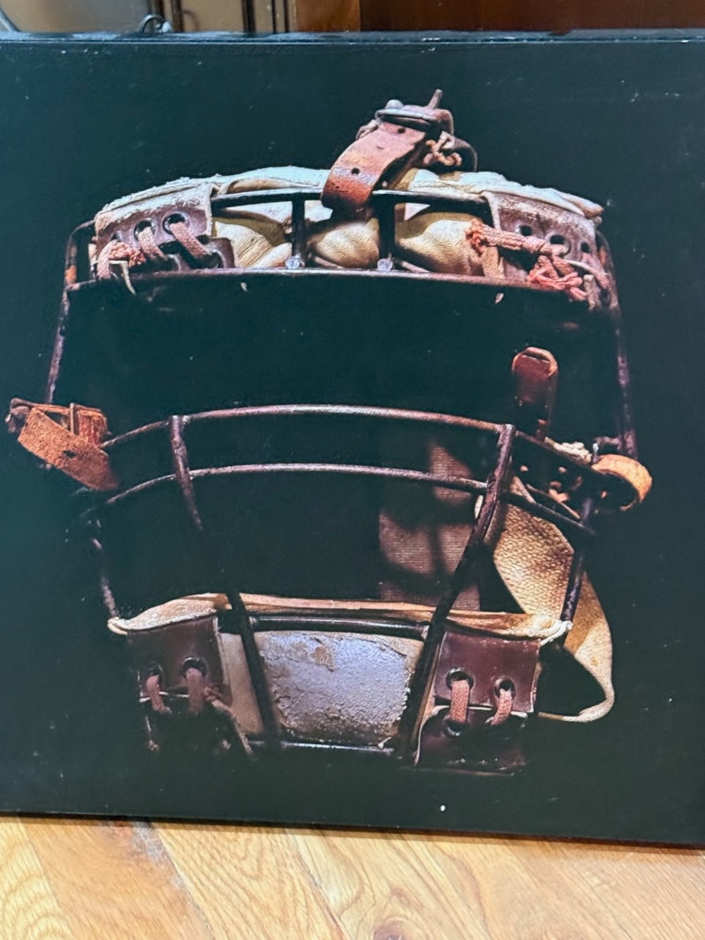 Vintage Leather & Metal Catcher’s Mask - Brown Canvases